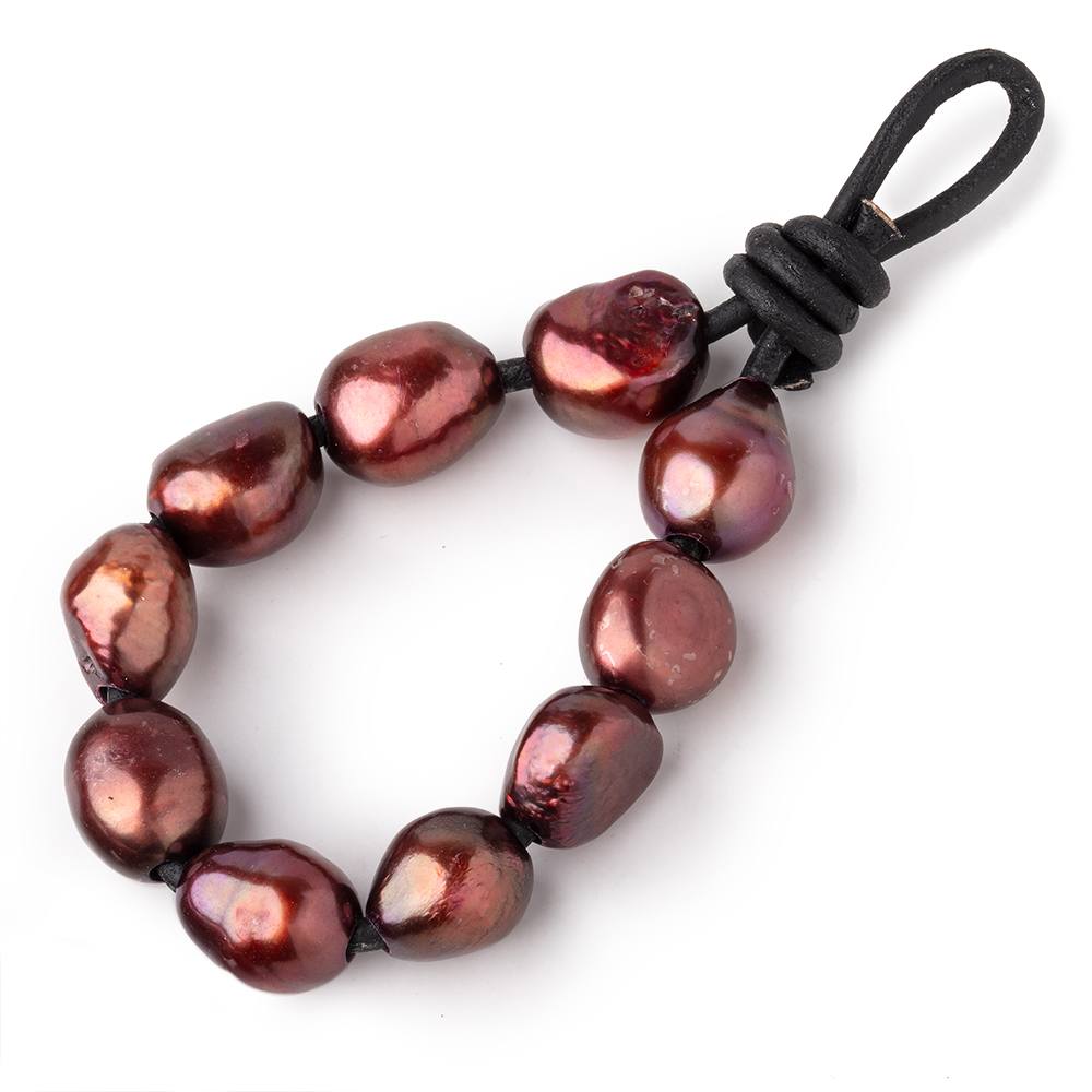 10-12mm Winterberry Large Hole Baroque Pearls Set of 10