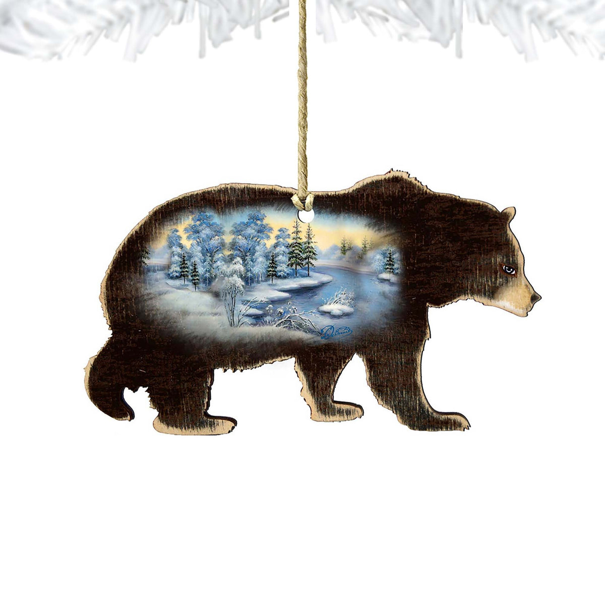 Black Bear Wooden Ornaments - Tree Ornament by G. DeBrekht - Wildlife Holiday Decor - 8198215-3