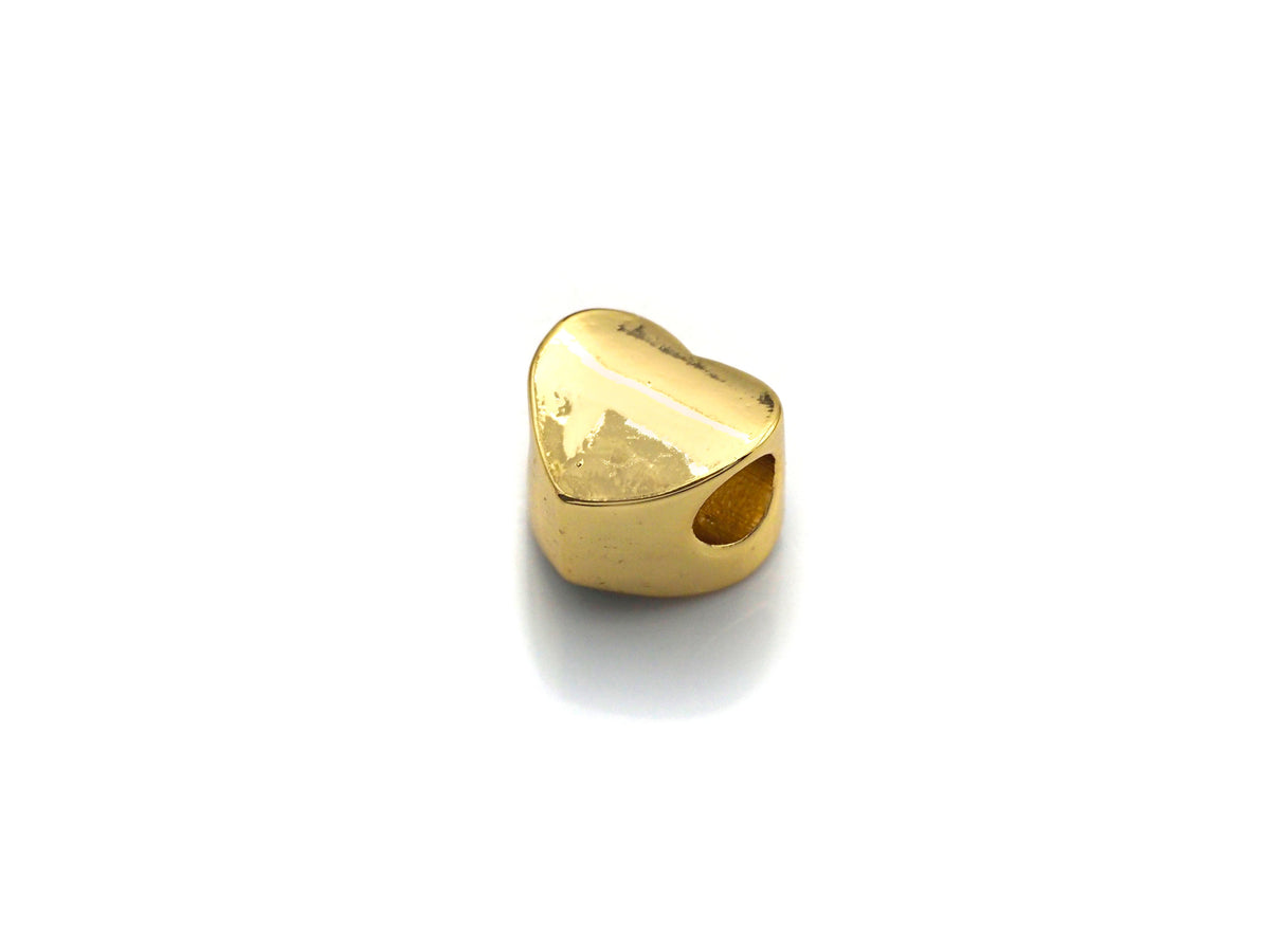 New Trendy Abalone Gold Heart Beads, A-Z 26 Initials Letter Space Beads, Initial Letter Charm, 7x9x10mm,sku#G421