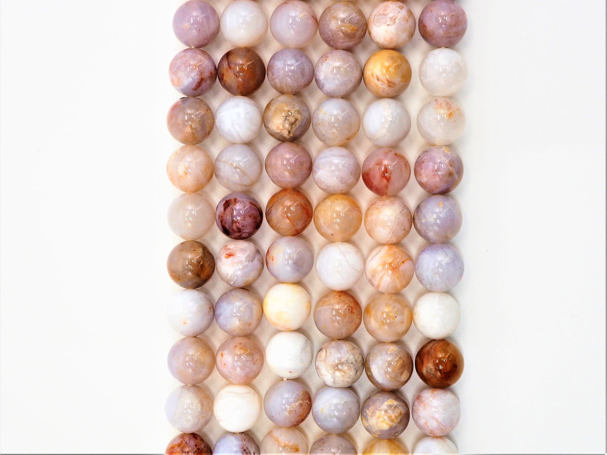 Natural Smooth/Faceted Round Pink/Blush Mix of Agate beads, 6mm/8mm/10mm/12mm Natural Gemstone beads,Agate Beads, 15.5inch strand, SKU#U240