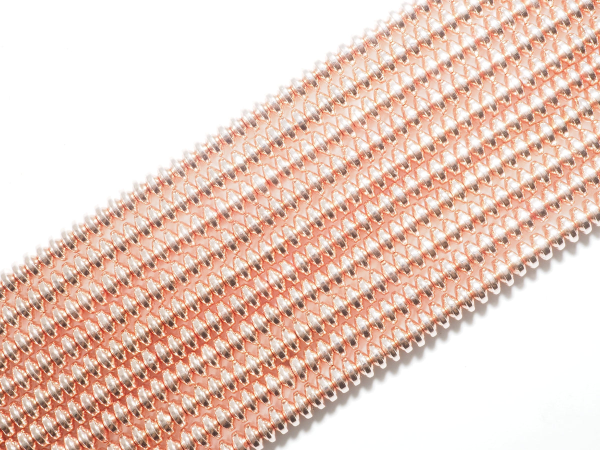 Natural Rose Gold Copper Color Hematite-2x3/2x4/3x6/3x8mm Rondelle Faceted/Smooth Gemstone Beads-15.5 inch FULL strand-SKU#S90