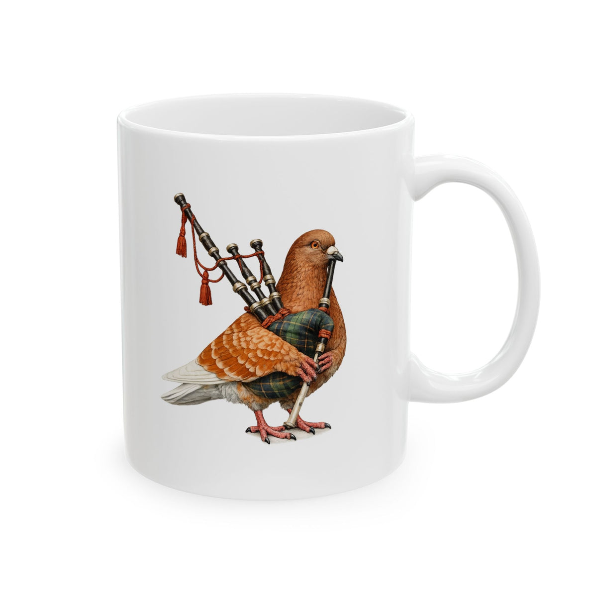 Customizable Woodlawn NYC Pigeon Mug | NYC Redhead Pigeon Irish Bagpipes Bird Lovers Ceramic Coffee Cup