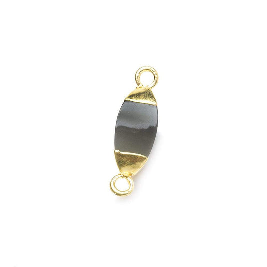 10x5mm Gold Leafed Chocolate Moonstone 4 sided Marquise Connector 1 piece