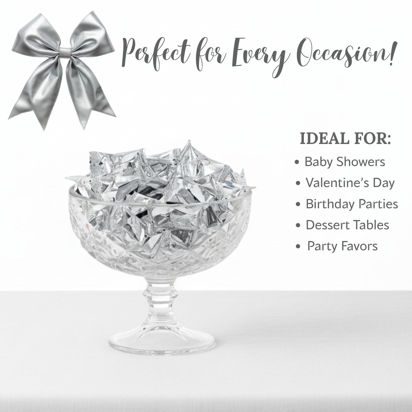 110ct Silver Wrapped Buttermints – Individually Wrapped Butter Mints for Weddings, Candy Buffets & Thank You Treats