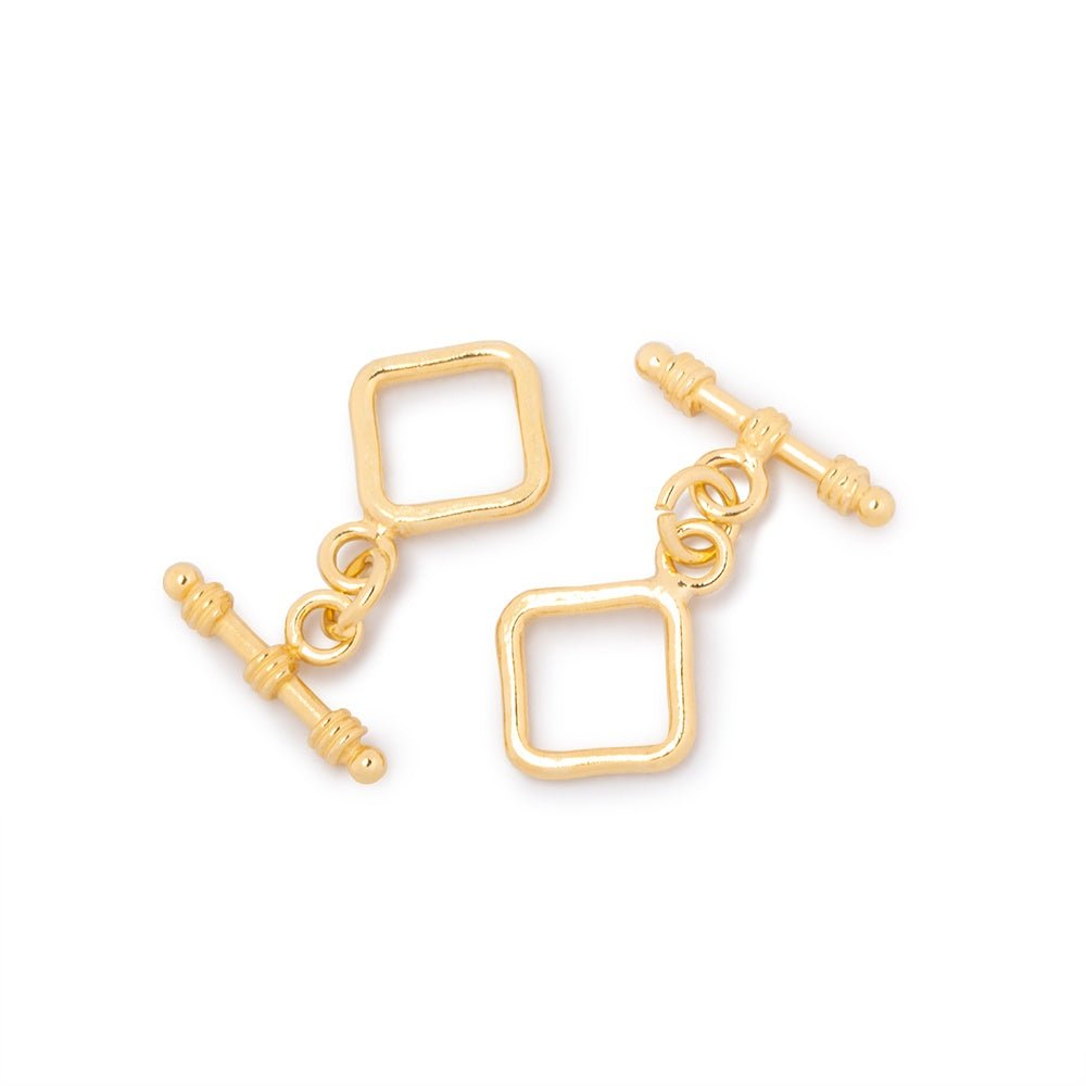 11mm Vermeil Toggle Plain Diamond Design 1 piece