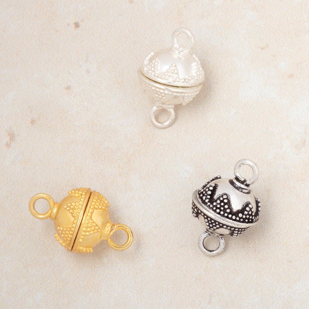 12mm Miligrain Triangle Sterling Magnetic Clasp 1 piece