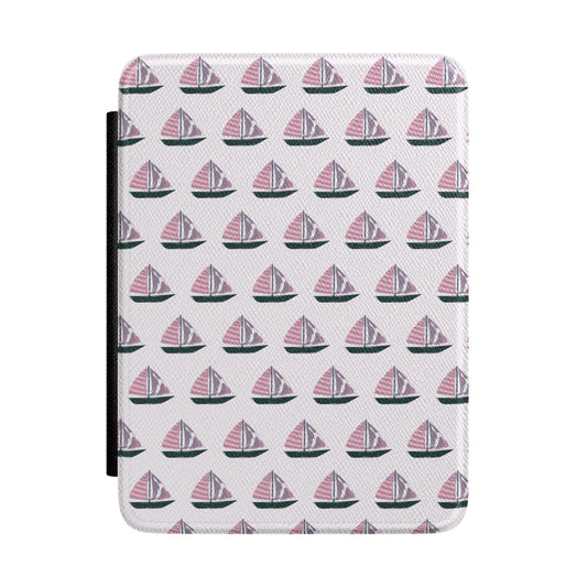 Pink Sailboat Kindle Paperwhite Case | Nautical Coastal E-Reader Cover