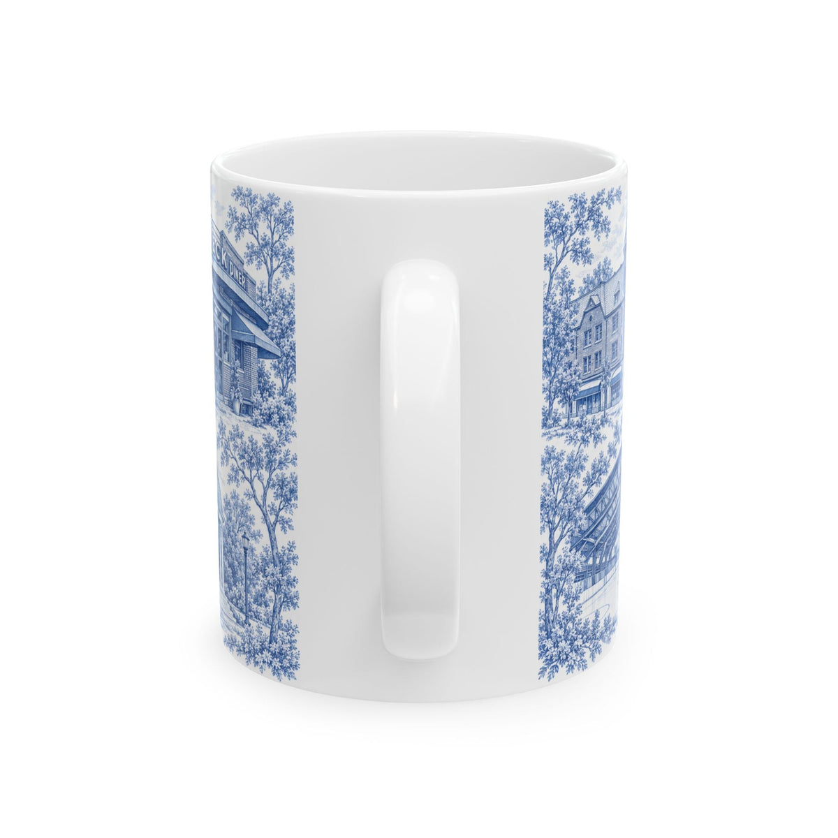 Great Neck Blue Toile de Jouy 11oz Ceramic Mug