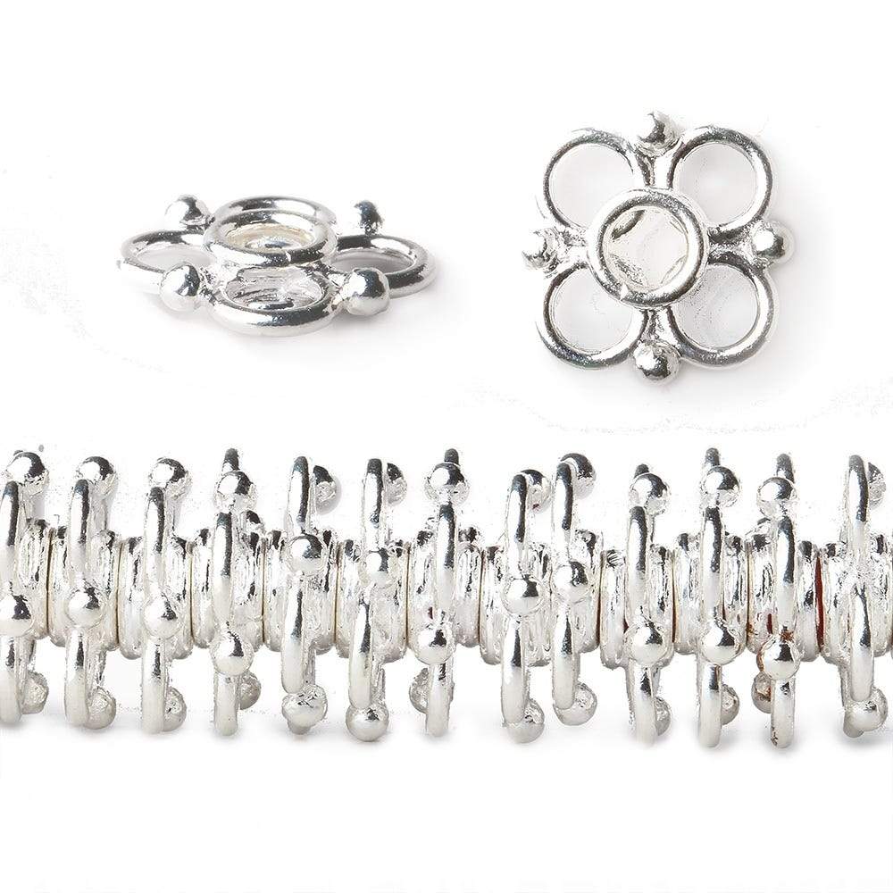 13mm Quatrefoil with 2mm Large Hole Spacers 8 inch 61 Beads