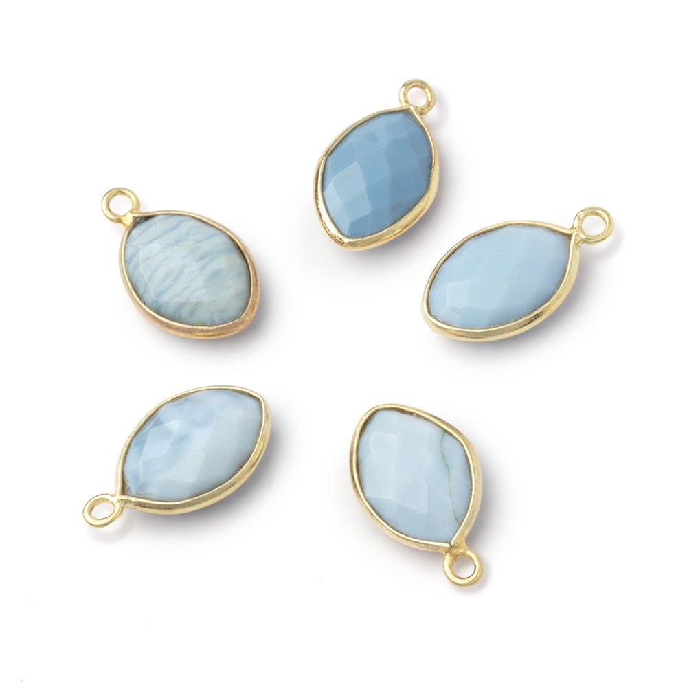 13x9mm Vermeil Bezel Owyhee Denim Opal Faceted Marquise 1 Pendant
