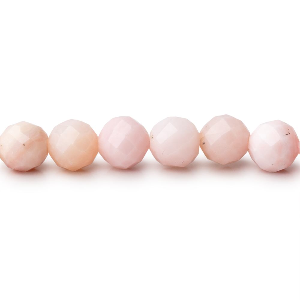6-8mm Pink Peruvian Opal Faceted Round Beads 8 inch 32 Beads