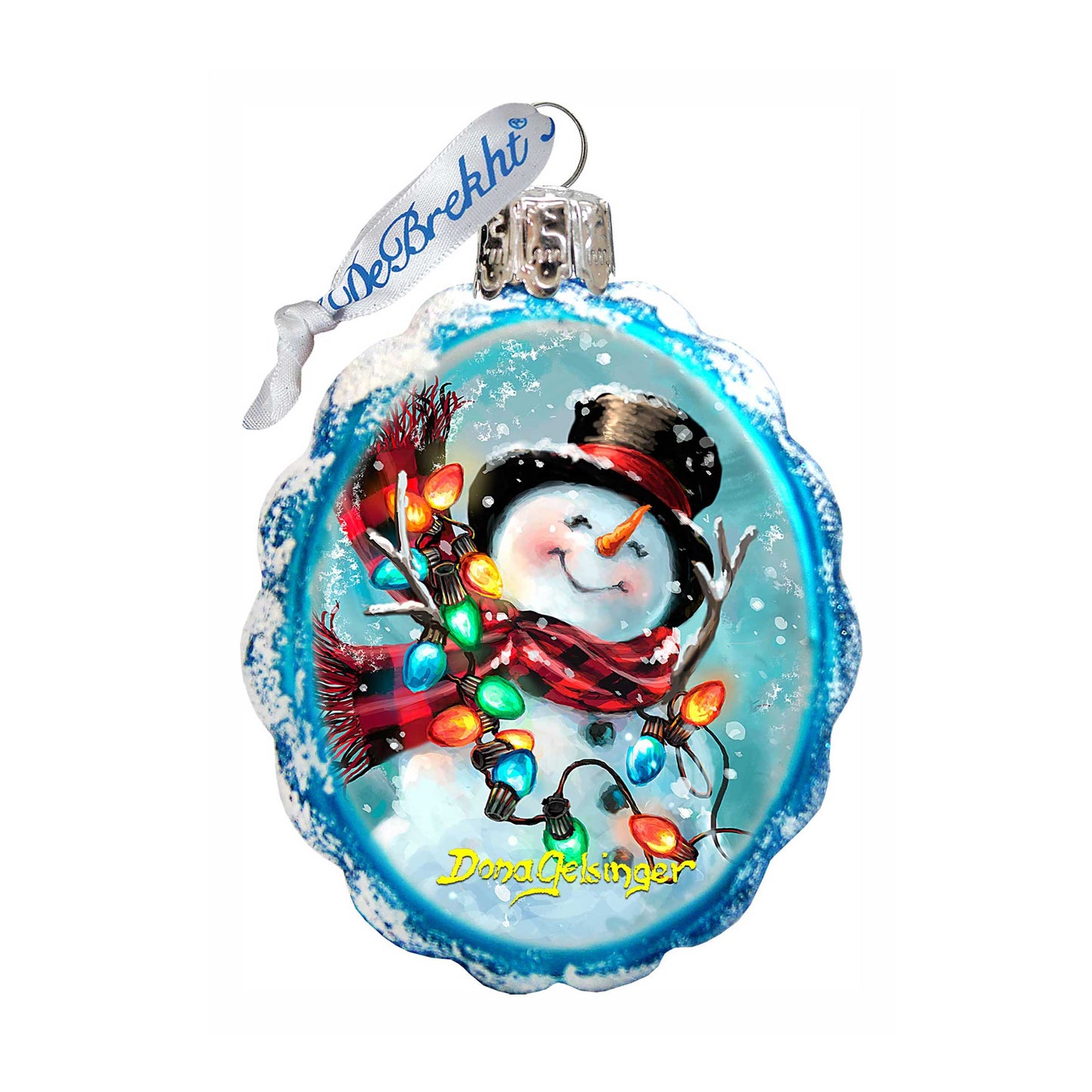 Old Fashion Snowman Mercury Glass Ornament by D. Gelsinger - Christmas Santa Snowman Decor - 778110-DG