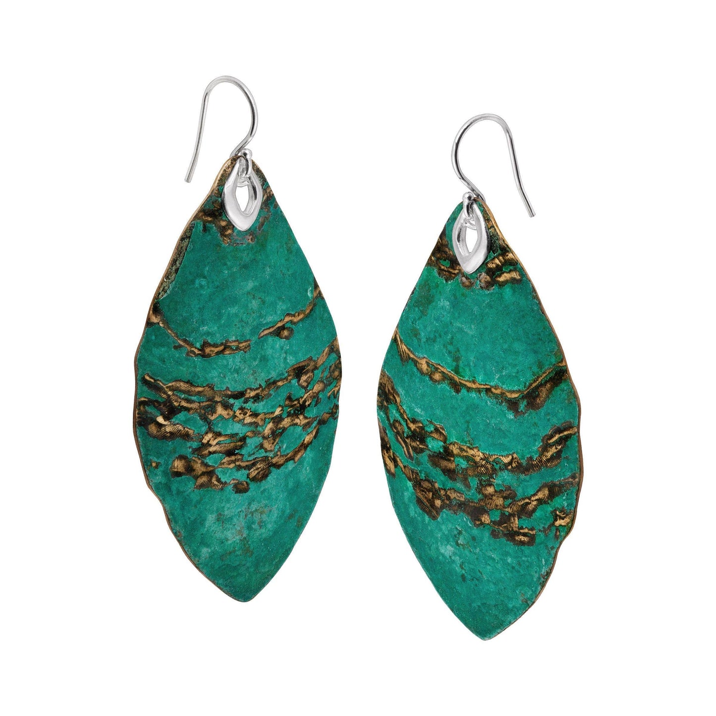 Boucles d'oreilles en argent sterling Silpada « Emerald Pools », patine verte et argent