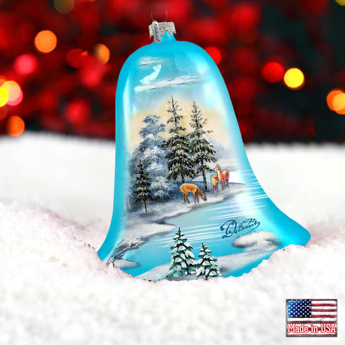 Peaceful Kingdom Bell Glass Ornament by G. DeBrekht - 752-005