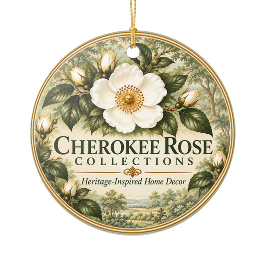 Ceramic Christmas Tree Ornament - Cherokee Rose Collection