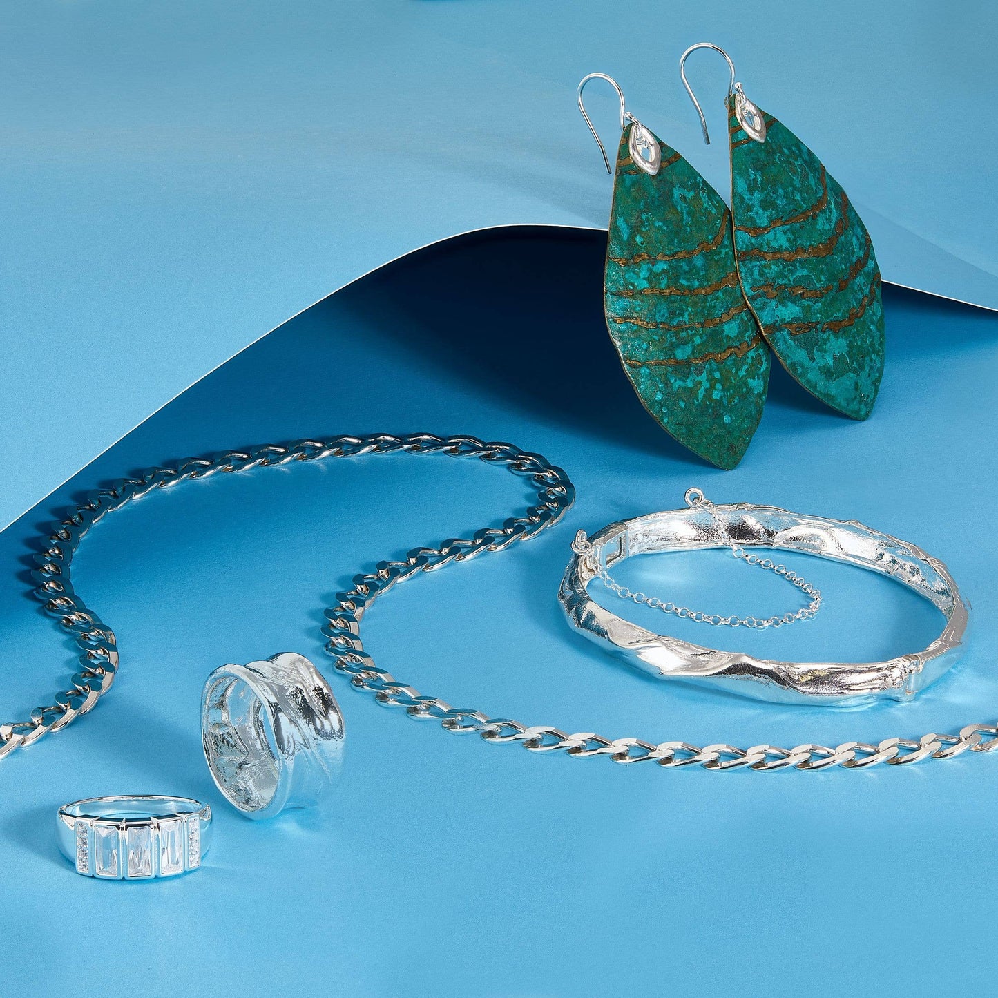 Boucles d'oreilles en argent sterling Silpada « Emerald Pools », patine verte et argent