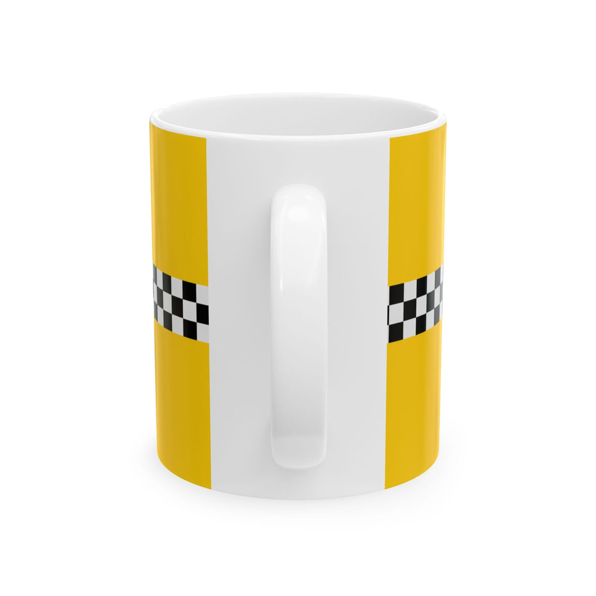 NYC Checkered Taxi Cab Mug | New York Yellow Checker Ceramic Mug