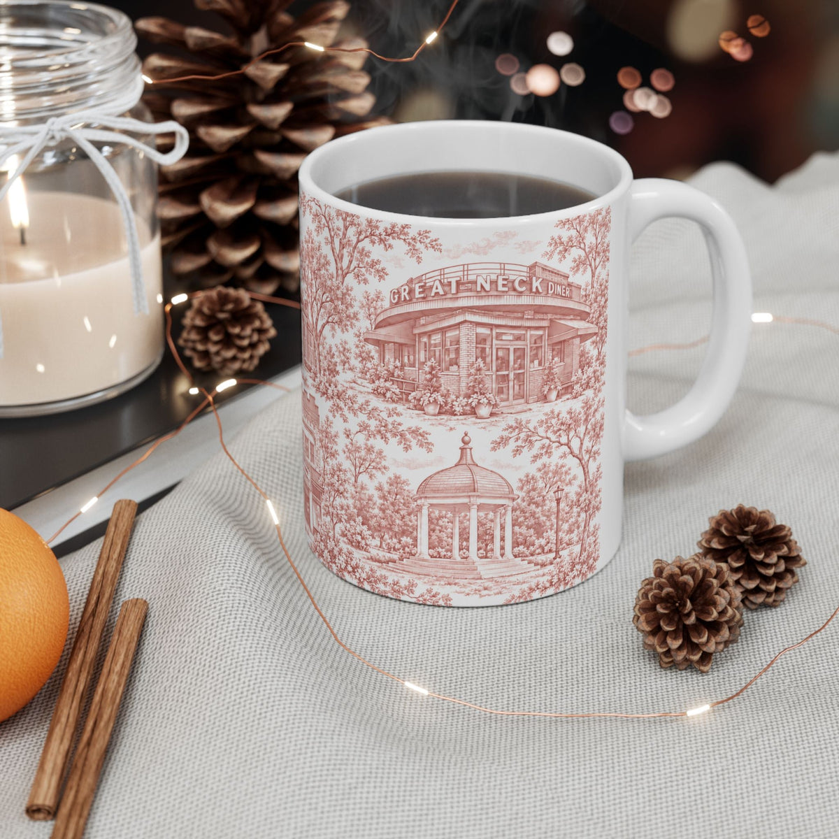 Great Neck Red de Jouy 11oz Ceramic Mug