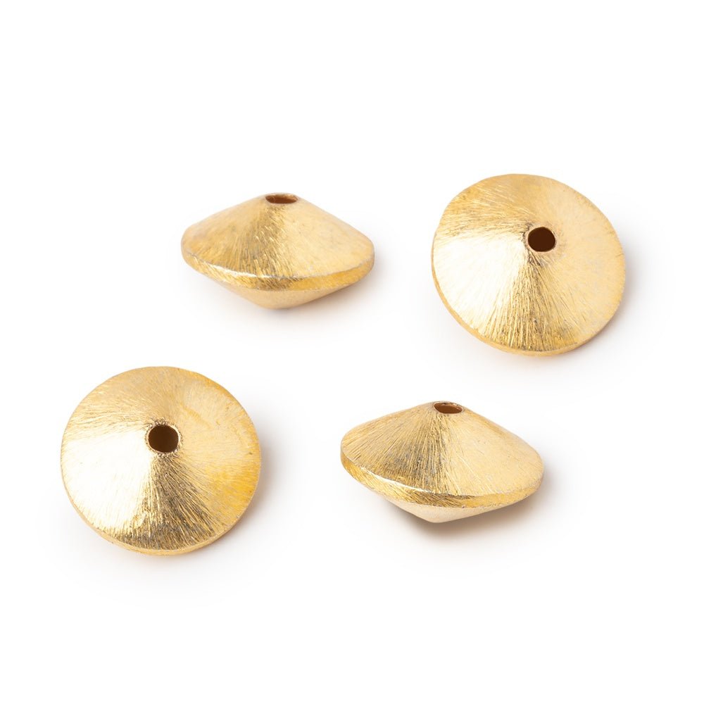 16mm 22kt Plated Copper Brushed Disc Beads Set of 4 pieces