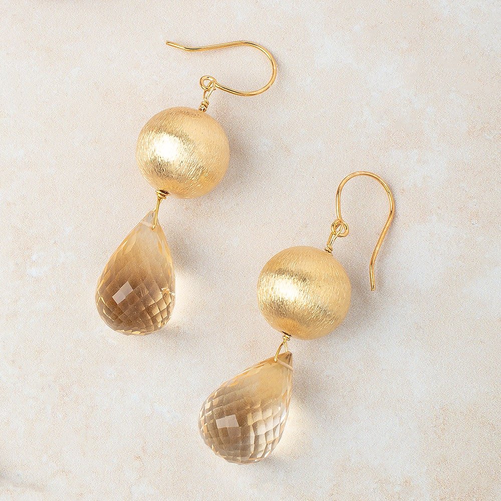 16mm 22kt Plated Copper Brushed Round Beads Set of 4 pieces