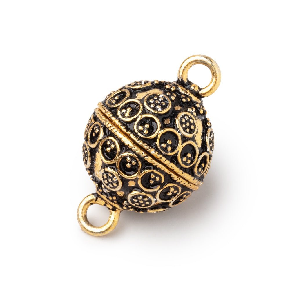16mm Miligrain Circular Design Round Magnetic Clasp 1 piece