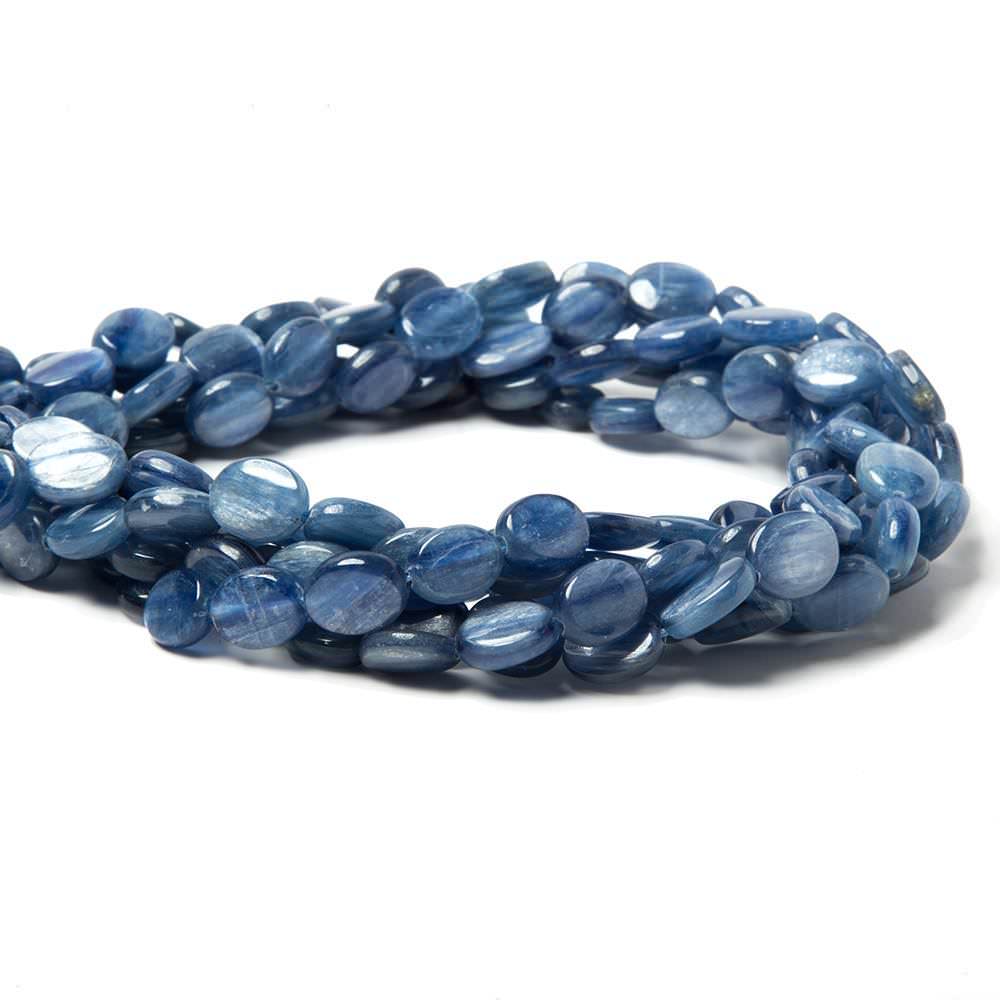 16x12mm Ceylon Blue Kyanite plain oval beads 16 inch 26 pieces AA Grade