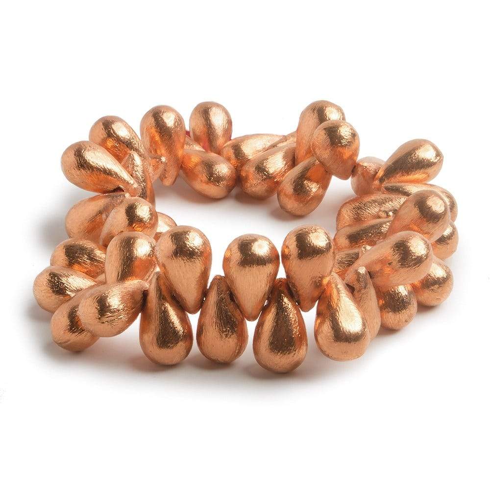16x9mm Copper Tear Drop Brushed 8 inch 42 pcs