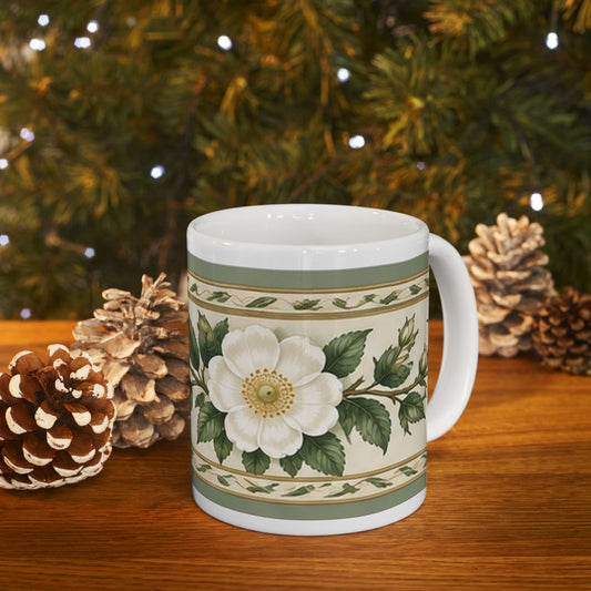 A Cherokee Rose Ceramic Coffee Mug - Radiant Ribbons