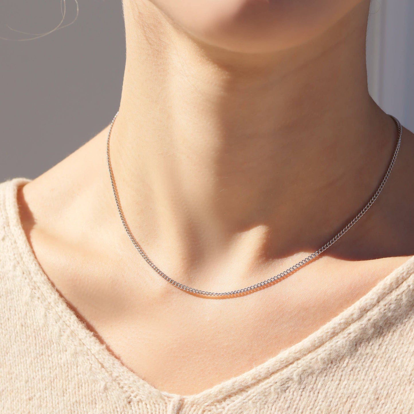 Collier chaîne maille gourmette en acier inoxydable