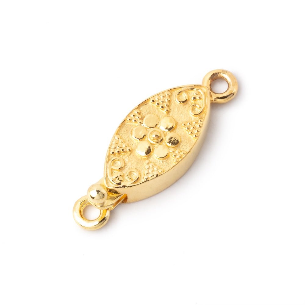 17.5x9mm Vermeil Floral Marquise Box Clasp 1 piece