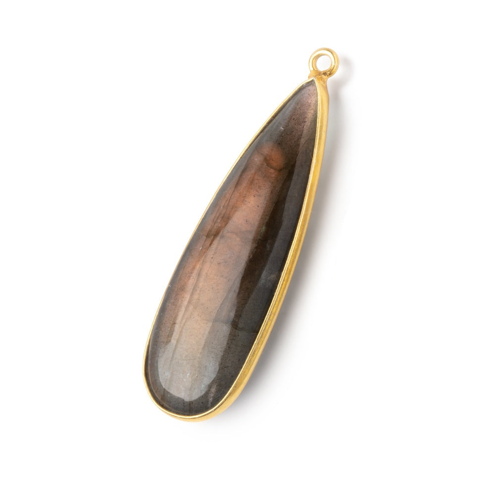40x14mm Vermeil Bezel Labradorite plain pear Pendant 1 piece