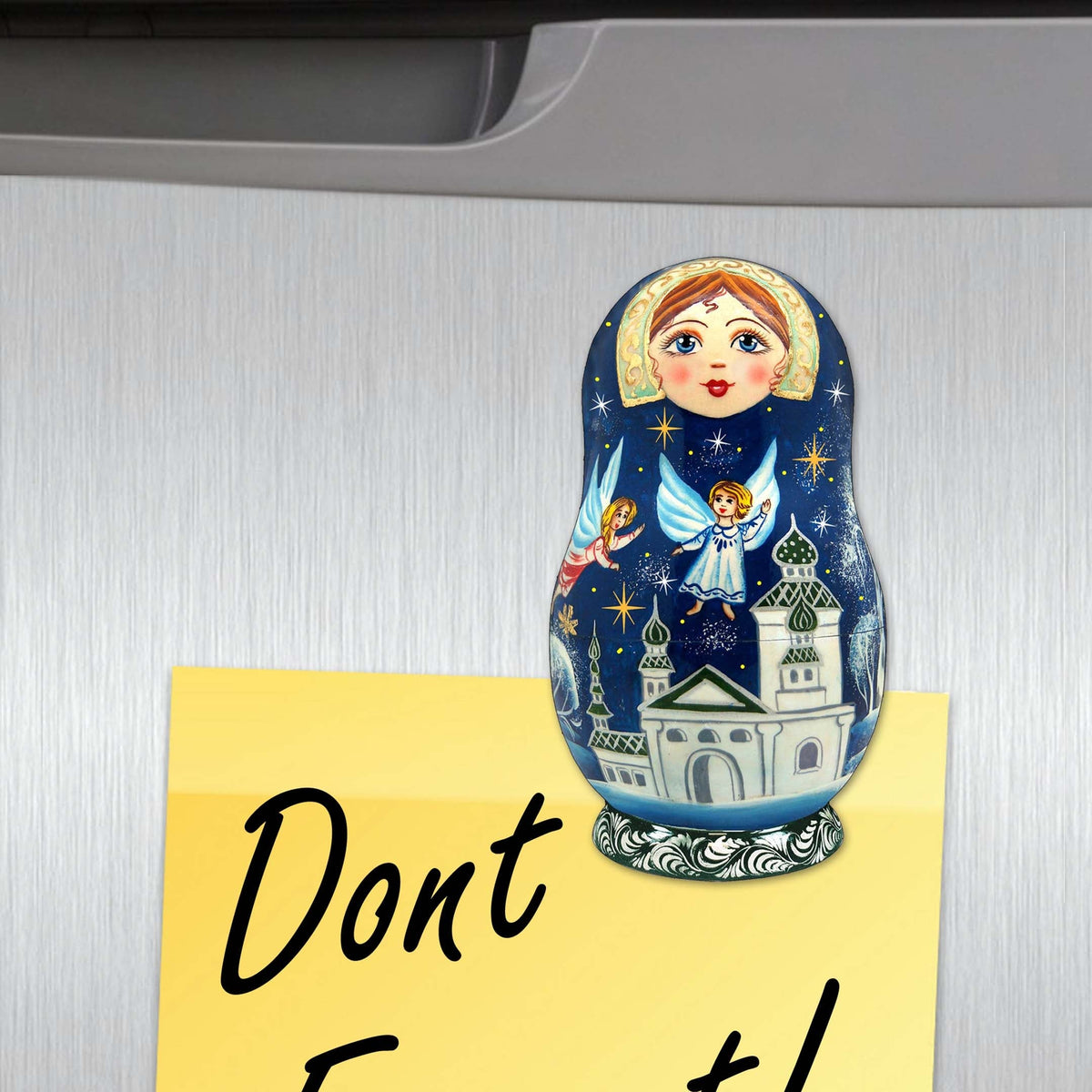 Nested Dolls Decorative Eco Wood Magnets Set of 6 by G. Debrekht - Christmas Decor - 8090130G-S6