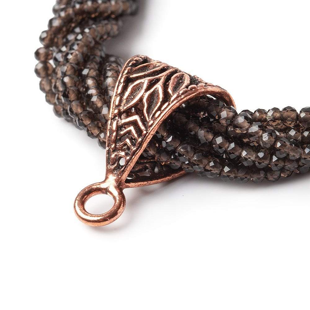 19x11mm Branch Antiqued Copper Bail Finding Set of 4