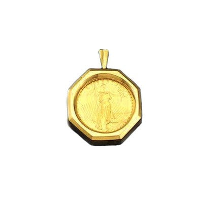 Fancy Solid White/Yellow/Rose Gold Handmade Pendant, 1/10oz
