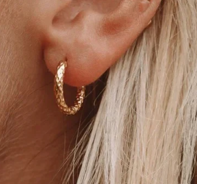 HoopLa “Going Out” 14K GP CZ Drop Hoop Earrings
