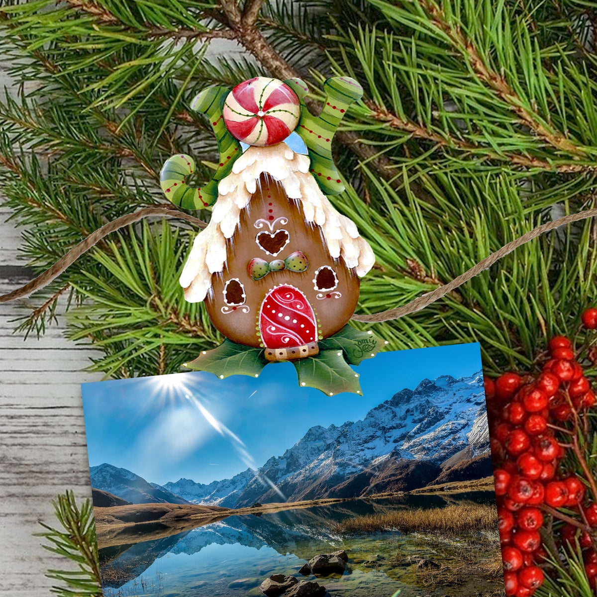 Merry Christmas  Clip-On Eco Wood Decorative Ornaments Set of 6 by Jamie Mills-Price - Christmas Decor - 8090136C-S6