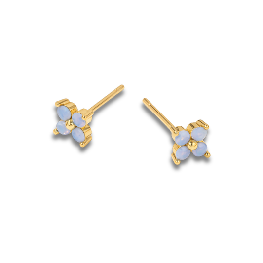 Worn West Floral Opal Cluster Stud Earring