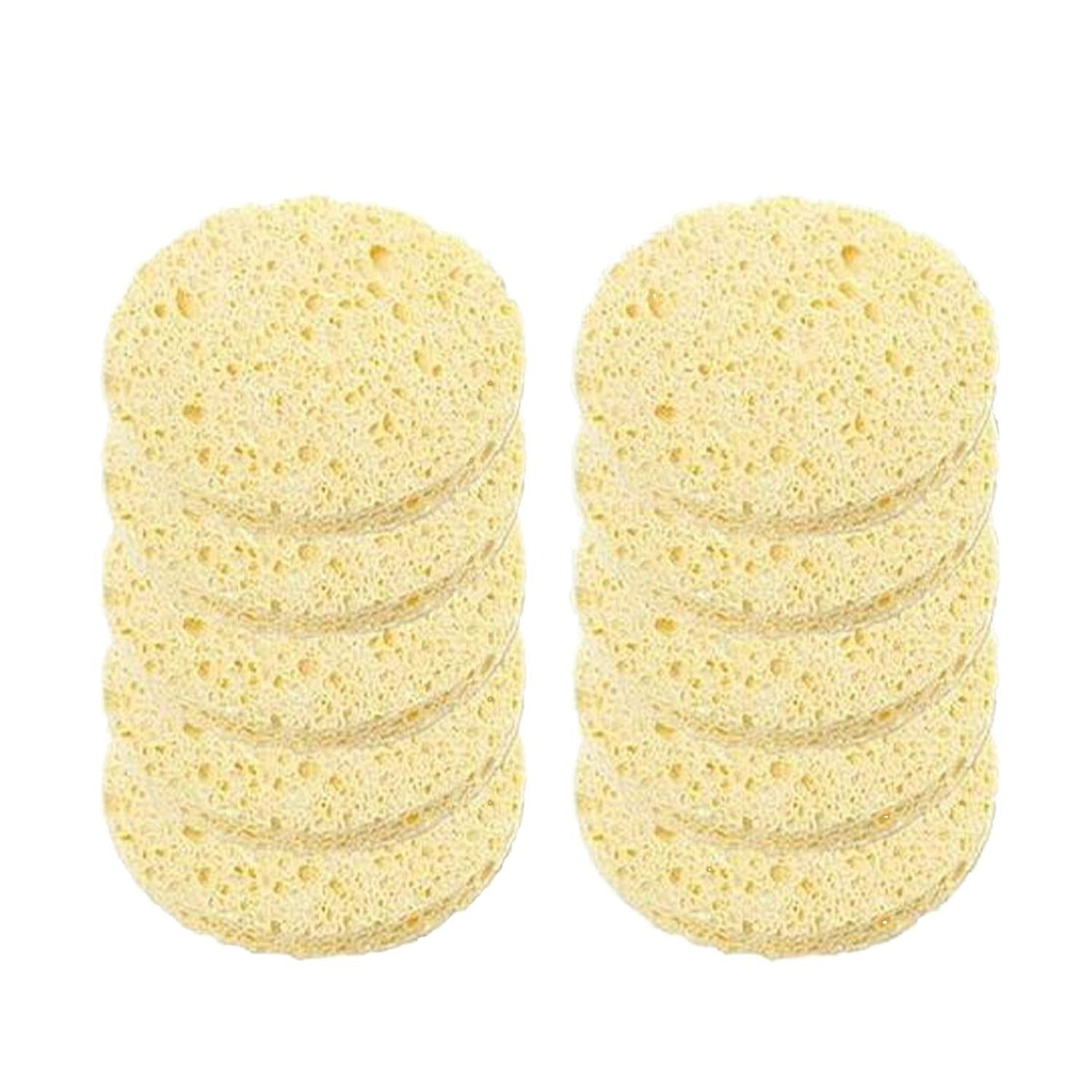 Claris Natural Facial Cleansing Sponges - Gentle, Eco-Friendly, 10-Pack C-61302