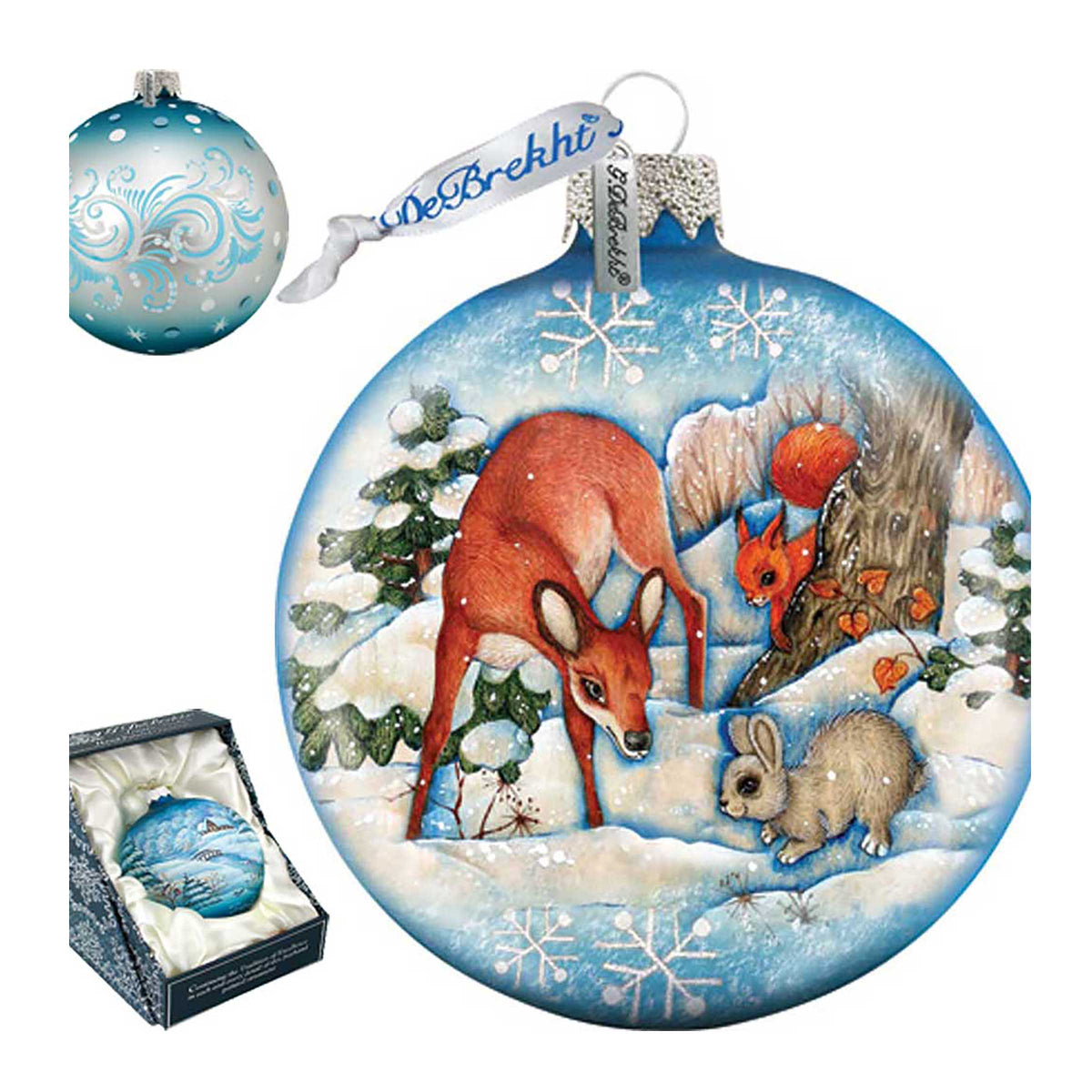 Forest Friends Ball Glass Ornament by G. DeBrekht - Wildlife Holiday Decor - 73412