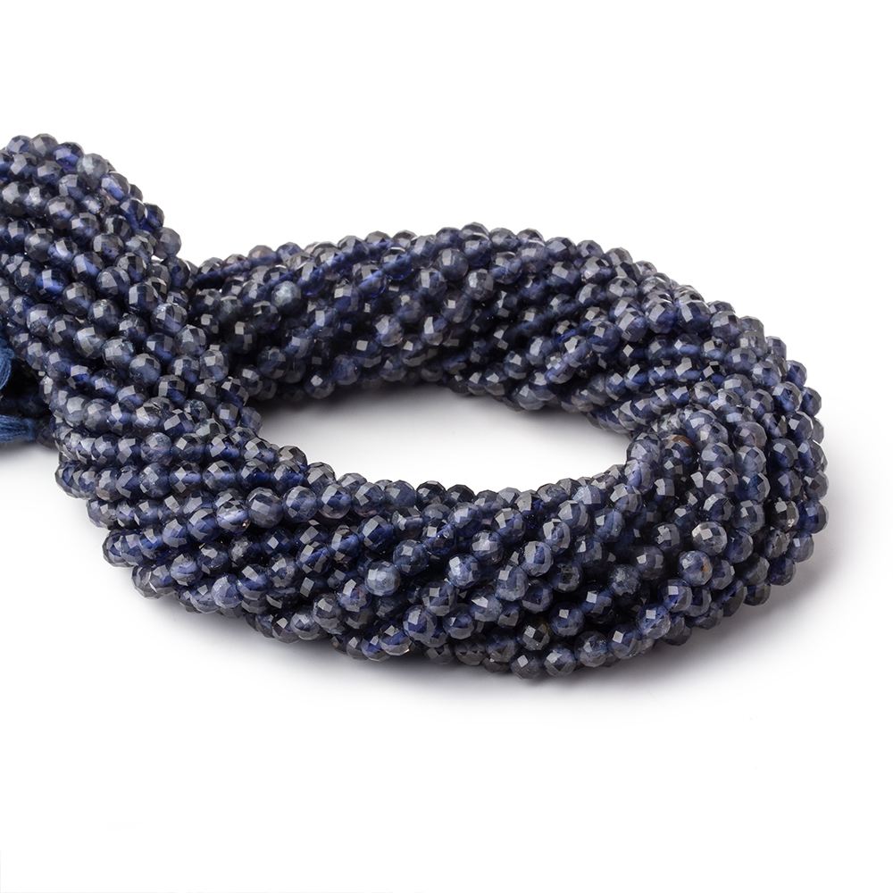 4mm Iolite Micro-faceted round beads 12.5 inch 78 pieces
