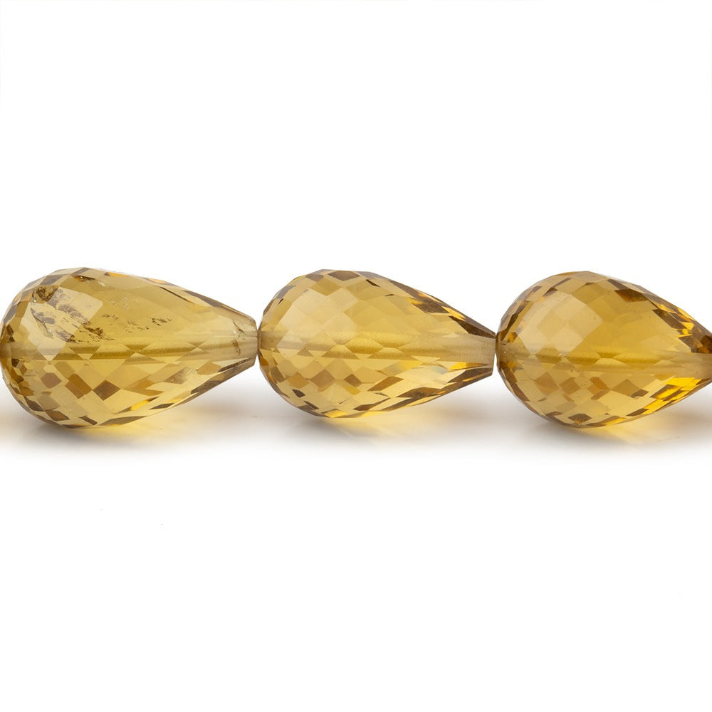 Whiskey Quartz Straight Drill Faceted Tear Drop 16 inch 33 Beads