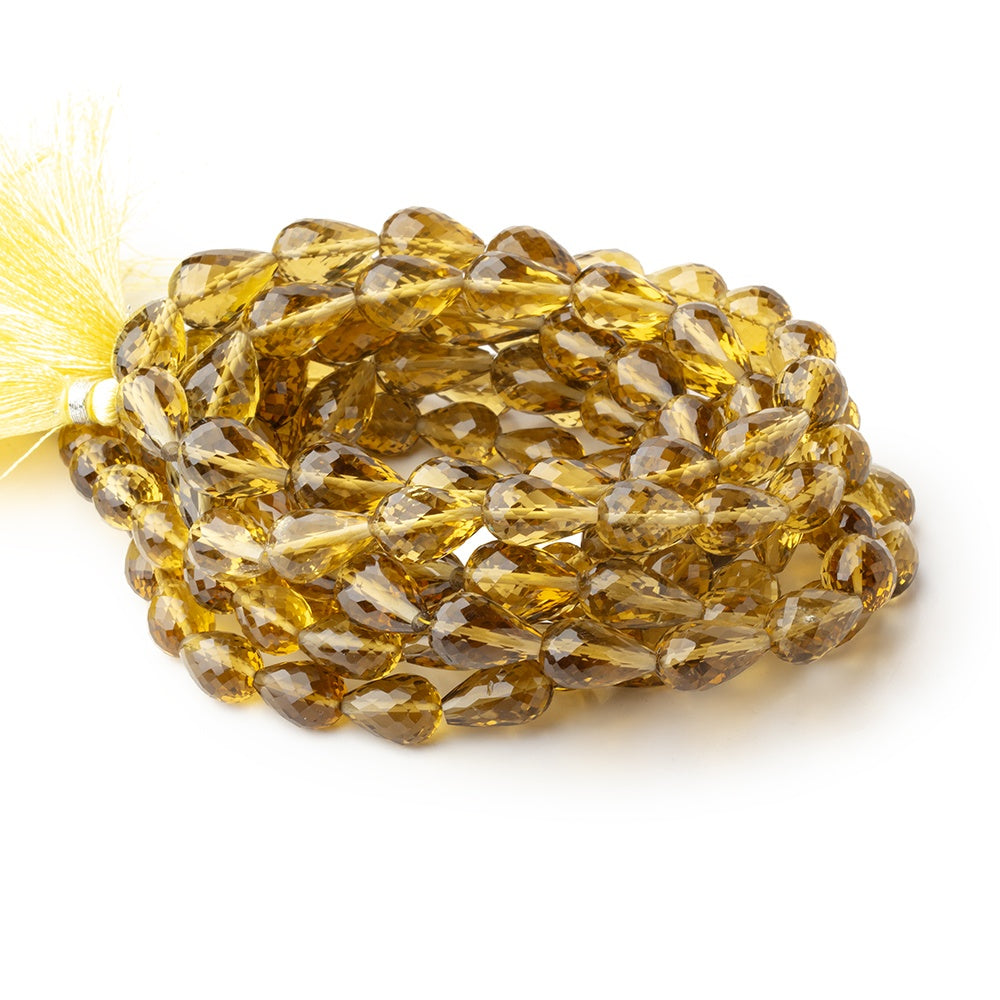 Whiskey Quartz Straight Drill Faceted Tear Drop 16 inch 33 Beads