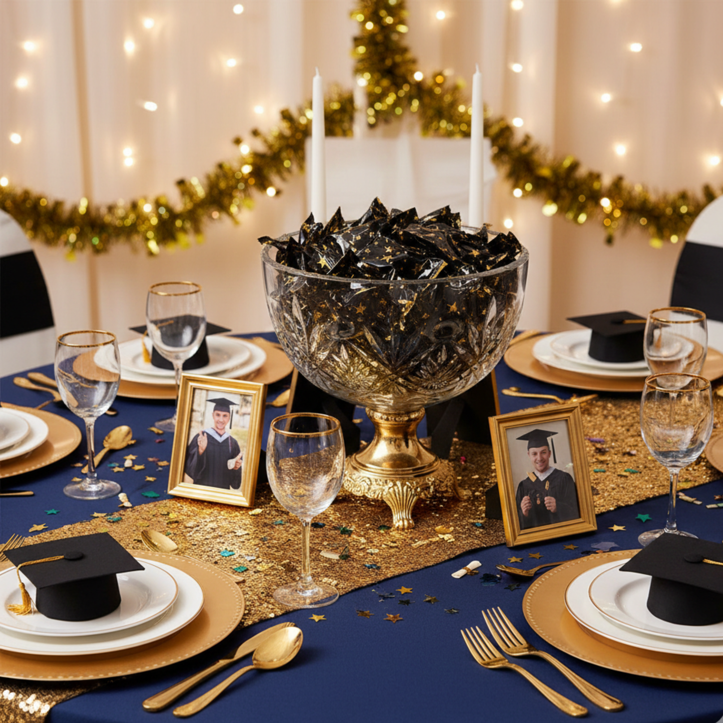 110ct Black & Gold Buttermints – Individually Wrapped Candy for Any Celebration