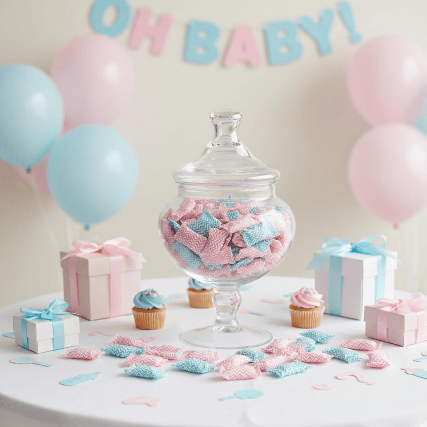 220ct Blue and Pink Candy Buttermints – Individually Wrapped Candy for Gender Reveal, Baby Shower Favors, Graduation, and Party Sweets