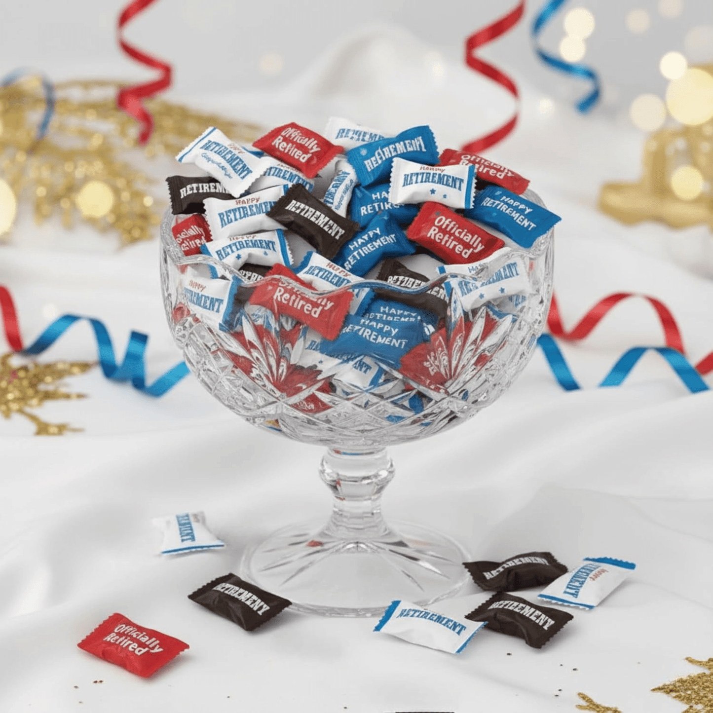 110ct Happy Retirement Buttermints – Individually Wrapped Retirement Party Candy Favors, Soft Dinner Mints for Celebration Tables & Guests