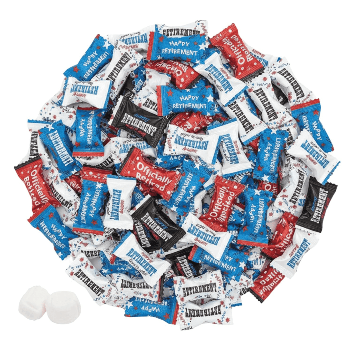110ct Happy Retirement Buttermints – Individually Wrapped Retirement Party Candy Favors, Soft Dinner Mints for Celebration Tables & Guests