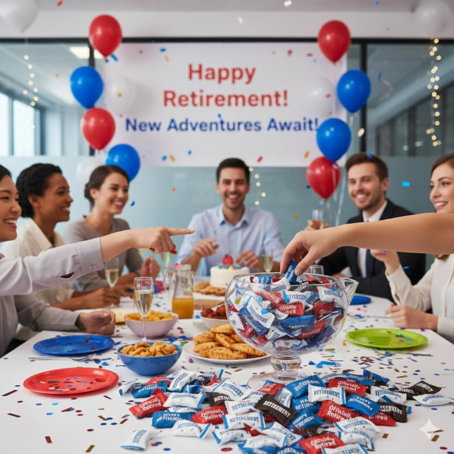 110ct Happy Retirement Buttermints – Individually Wrapped Retirement Party Candy Favors, Soft Dinner Mints for Celebration Tables & Guests