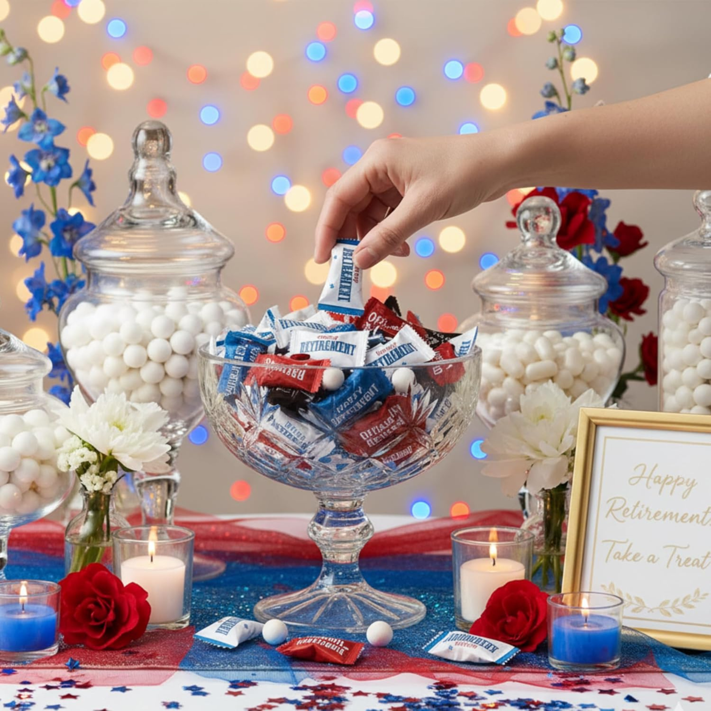 110ct Happy Retirement Buttermints – Individually Wrapped Retirement Party Candy Favors, Soft Dinner Mints for Celebration Tables & Guests