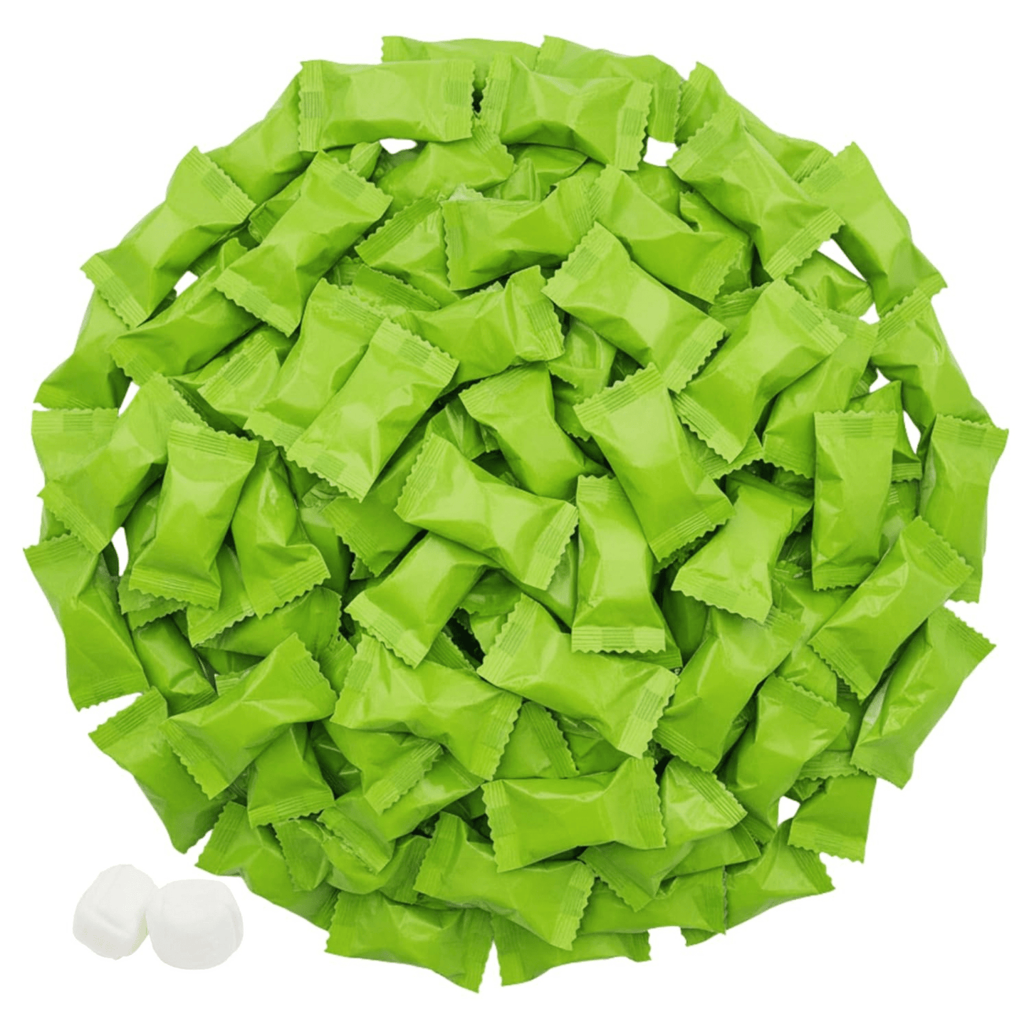 220ct Lime Green Butter Mints Individually Wrapped Bulk – Neon Buttermints for Weddings, Graduation, Candy Buffets and Christmas – Soft Green Mints