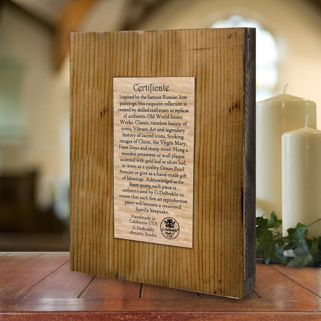 Cross Fleur-de-lis Wooden Gold Plated Wall Art by Museum Icon - Celtic Decor - 850442-09